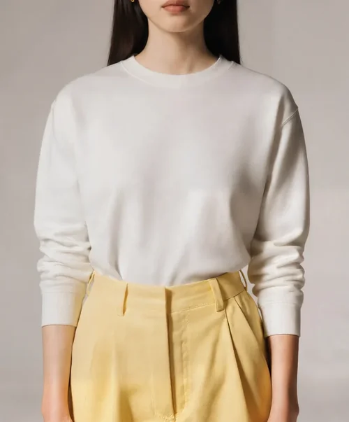 Stylish Mockup of a Woman in a Fitted Sweatshirt