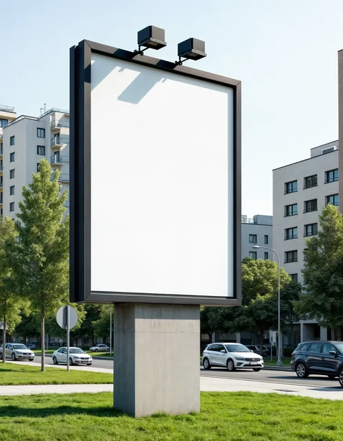 Urban Billboard Mockup: Modern Design in City Park