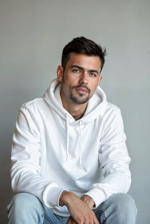 Mockup of a Casual Hoodie Against a Soft Neutral Background