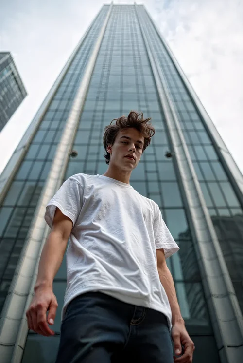 Urban Mockup T-Shirt Design with Striking Background Colors