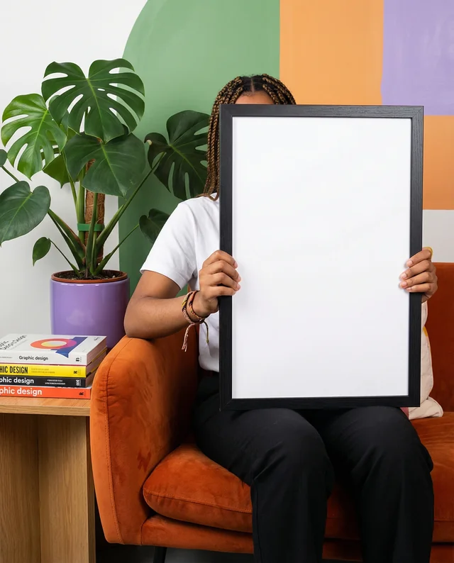 Vibrant Mockup Poster in Cozy Indoor Setting