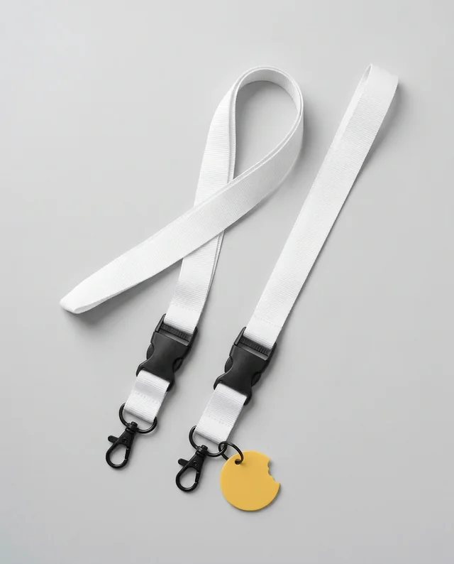 Stylish Mockup of Lanyard Straps with Playful Tag