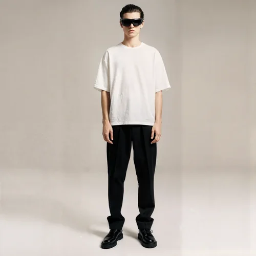 Minimalist Mockup of T-Shirt with Soft Beige Background