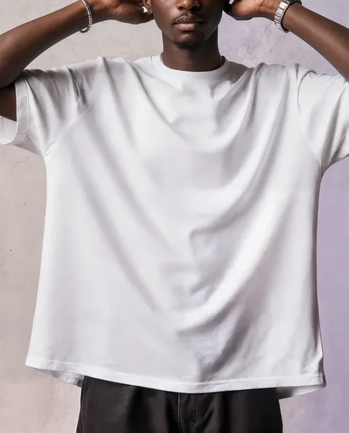 Stylish T-Shirt Mockup of a Confident Young Man