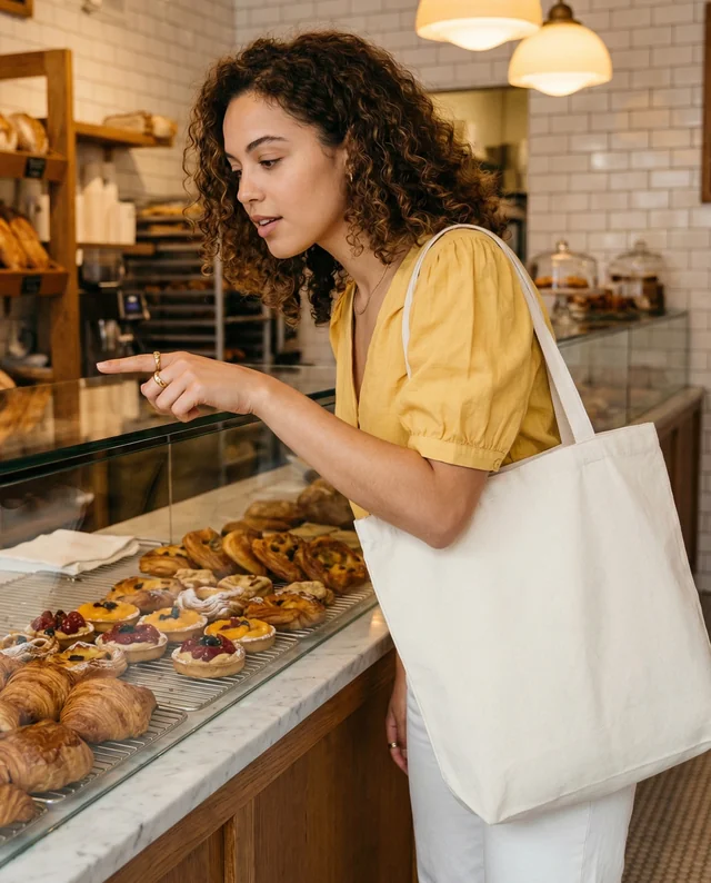 Charming Bakery Mockup with Tote Bag in Cozy Setting