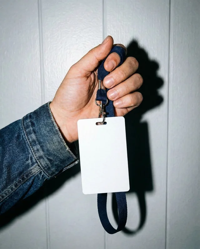 Elegant Mockup of a Blank ID Card with Lanyard