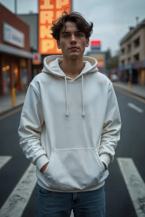 Urban Hoodie Mockup with Warm Background Colors