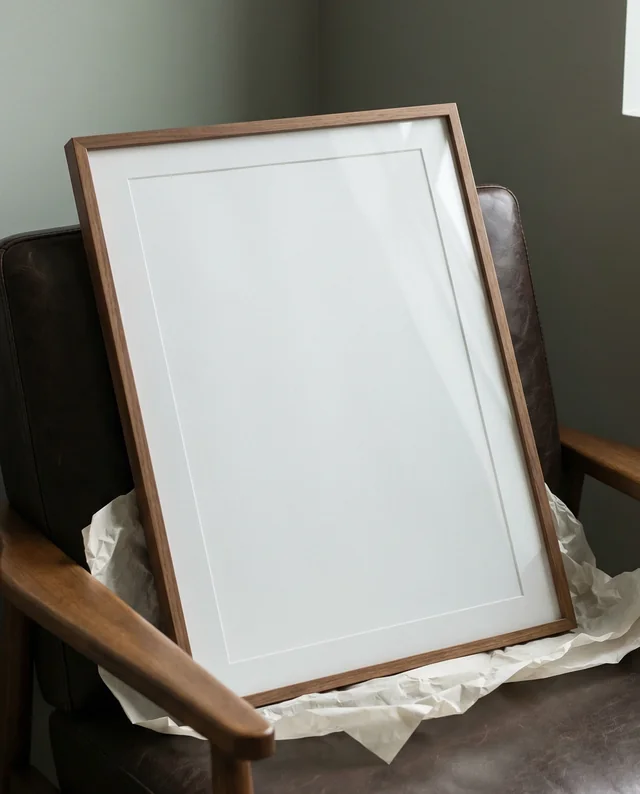 Cozy Mockup Poster of Vintage Frame and Armchair