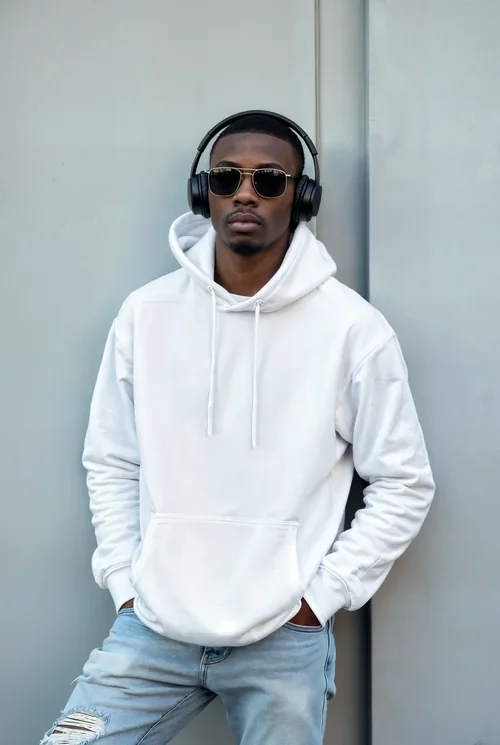 Stylish Hoodie Mockup Against Light Gray Background