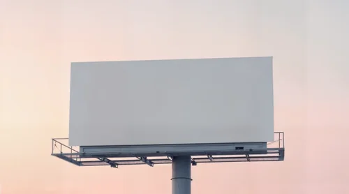 Blank Billboard Mockup Against a Pastel Sky