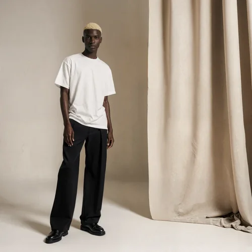 Minimalist T-Shirt Mockup with Soft Beige Background