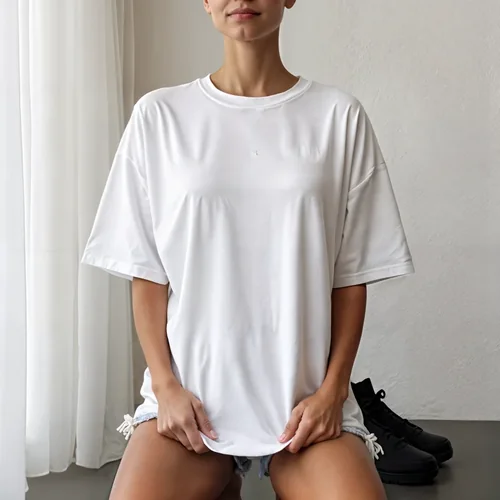 Stylish T-Shirt Mockup with Soft Background and Colors