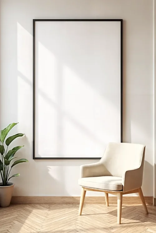 Serene Mockup Poster with Soft Colors and Light Background