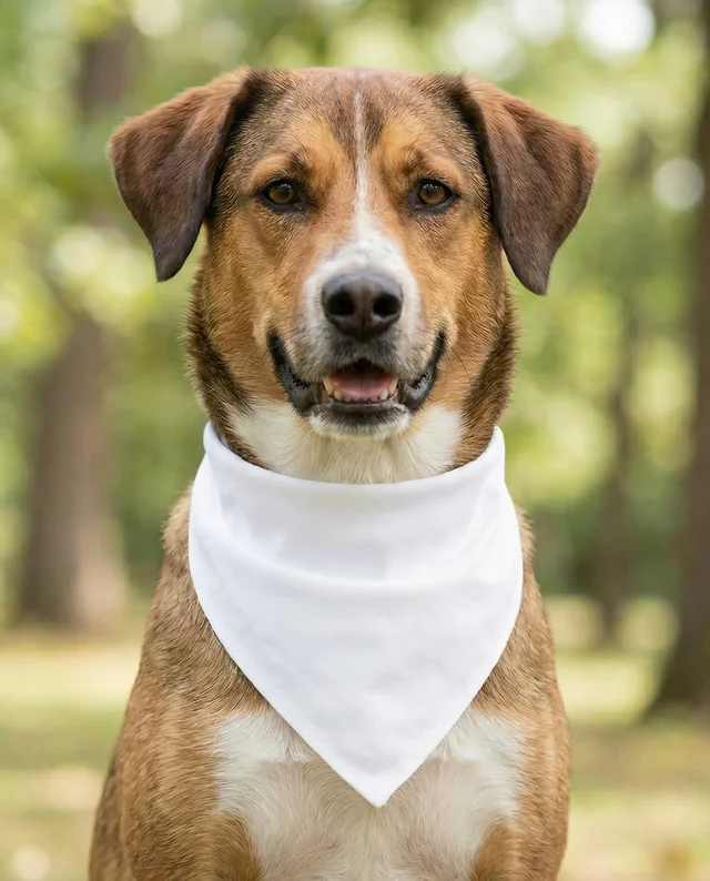 Friendly Dog Mockup with White Bandana in Sunny Park