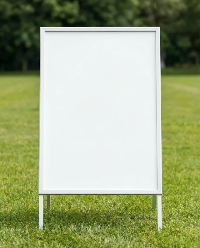 Modern Mockup Poster of A-Frame Sign in Nature