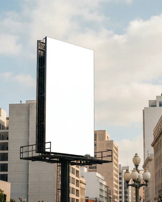 Urban Billboard Mockup in a Modern City Scene