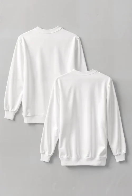 Stylish Mockup of White Sweatshirts on Gray Background