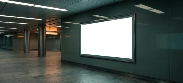 Modern Subway Station Mockup with Billboard Design