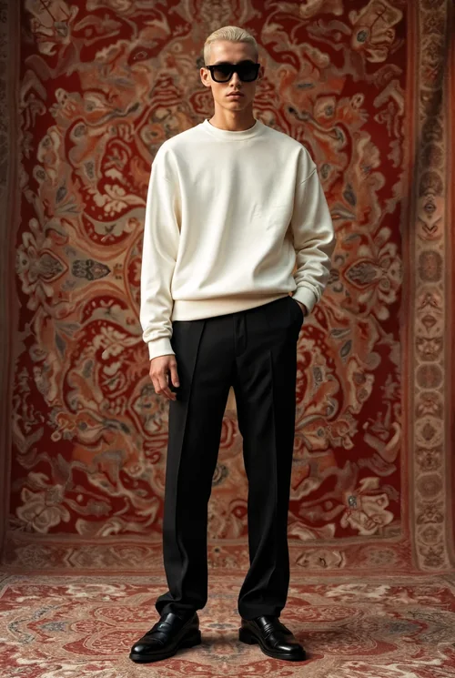 Elegant Mockup of a Stylish Sweatshirt on a Model