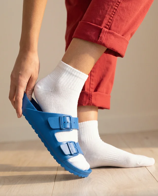 Cozy Mockup of Socks and Sandals in Bright Indoor Setting