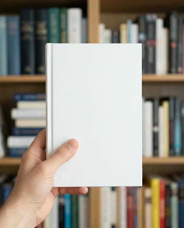 Hand Holding a Blank Book Mockup for Creative Projects