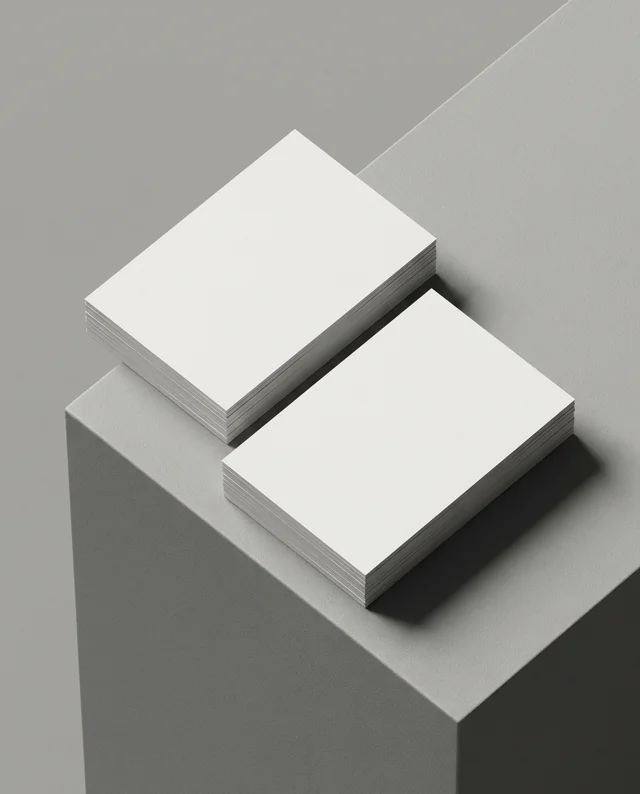 Minimalistic Business Card Mockup on Gray Pedestal