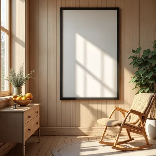 Cozy Mockup Poster with Warm Colors and Natural Light