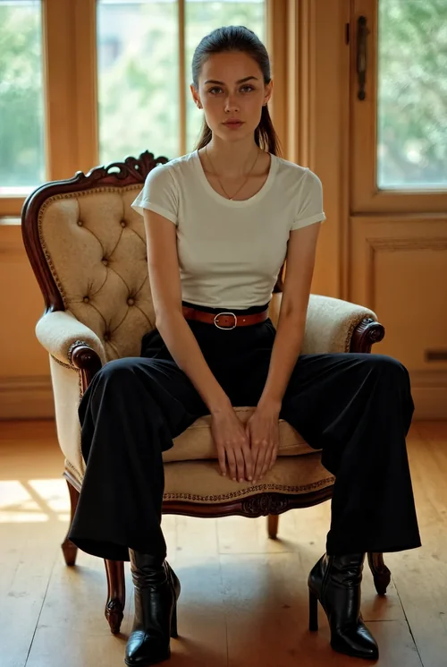 Vintage T-Shirt Mockup with Warm Light and Elegant Colors