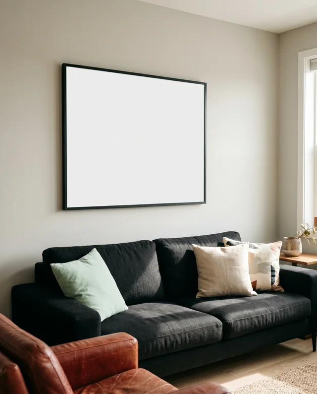 Cozy Living Room Poster Mockup with Elegant Decor