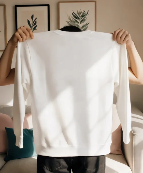 Stylish Mockup of a Cozy Sweatshirt in Living Room