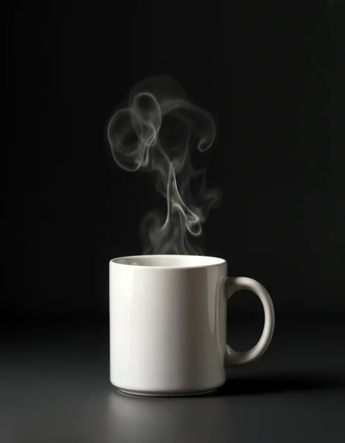 Elegant Mug Mockup with Dark Background and Soft Colors