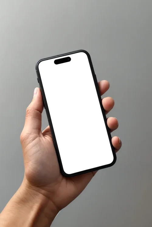 Black iPhone 16 Pro Max Mockup in Hand - Realistic Design