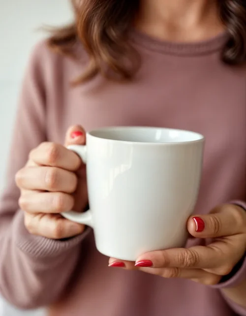 Bright Bokeh Mug Mockup with Warm Background Colors