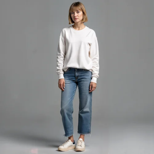 Stylish Mockup of a Young Woman in a Sweatshirt