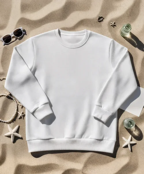 Stylish Sweatshirt Mockup on Golden Beach Sand