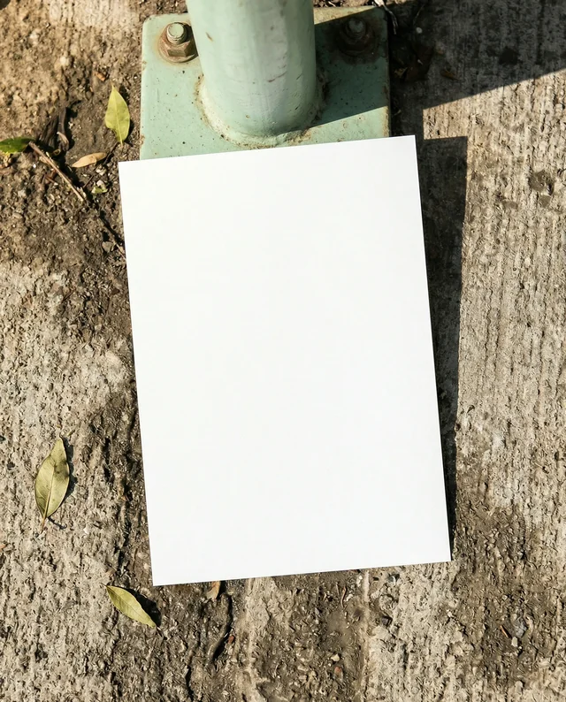 Minimalist Mockup of a Flyer on Concrete Surface