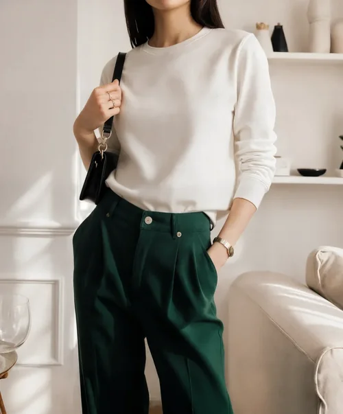 Stylish Mockup of a Woman in a Cozy Sweatshirt