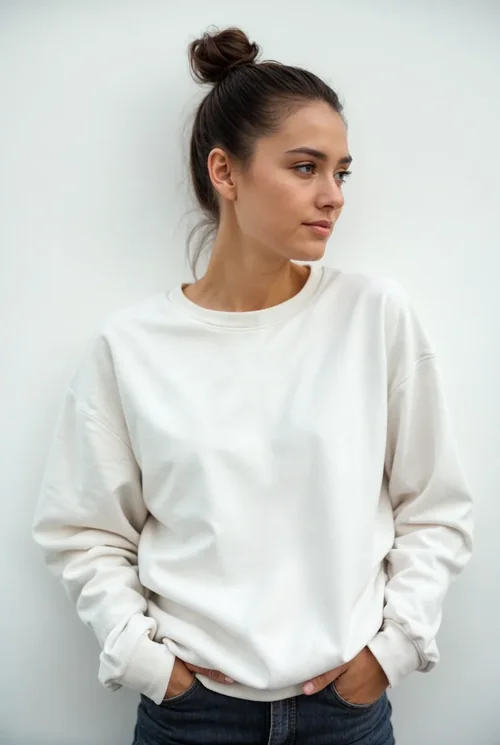Stylish Mockup of a Casual Sweatshirt for Young Women