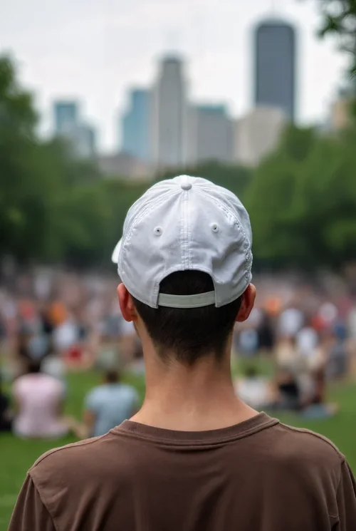 Stylish Mockup of a Hat in a Vibrant Park Scene