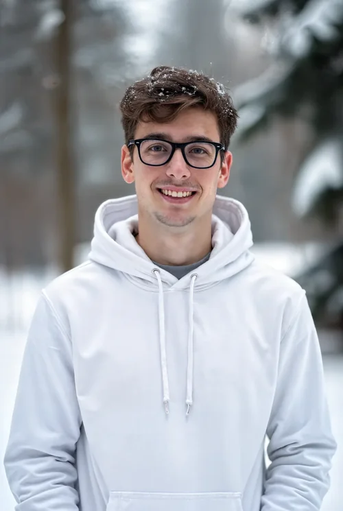 Winter Hoodie Mockup with Soft Background and Colors