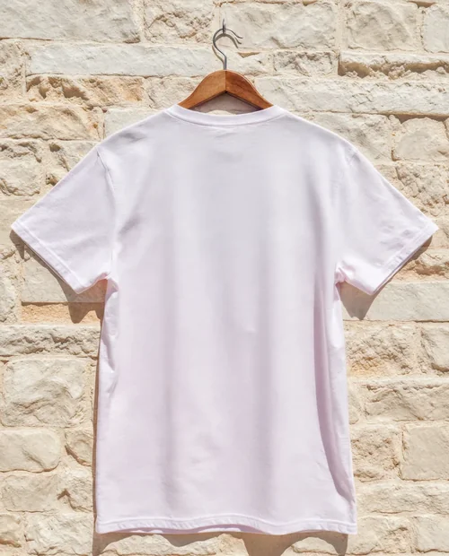 Minimalist T-Shirt Mockup on Rustic Wooden Hanger