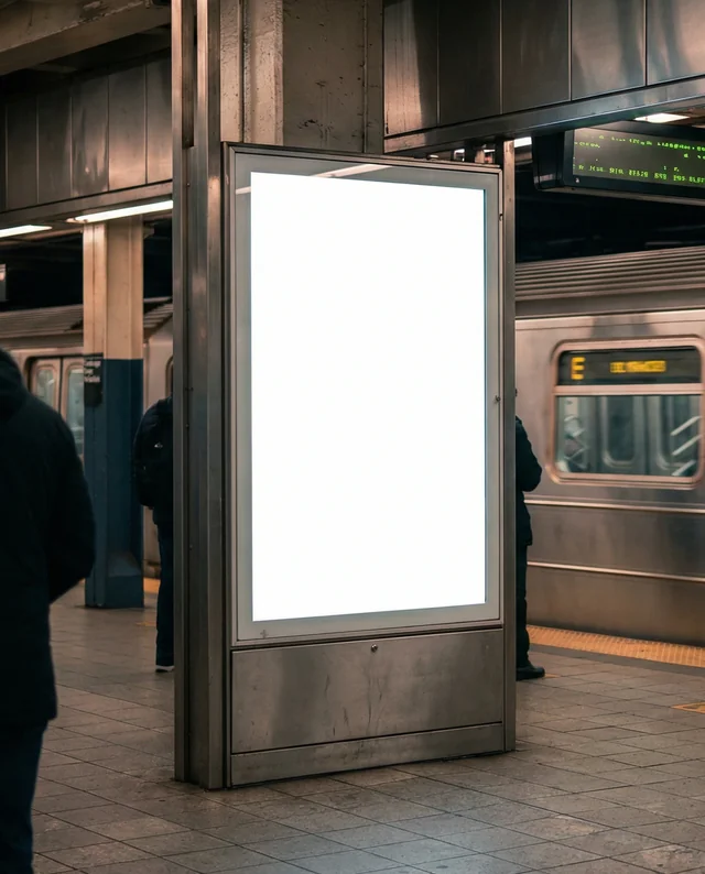 Urban Subway Mockup Billboard at Evening Hours