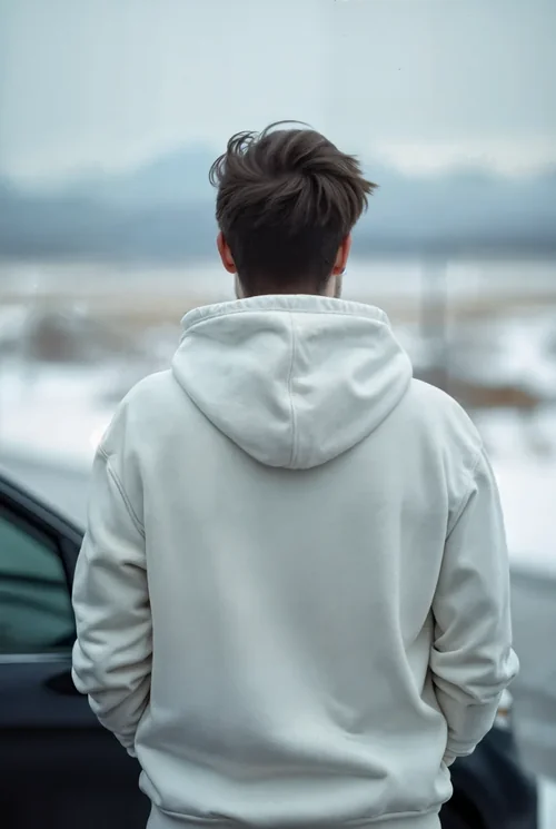 Mockup of Hoodie Against Soft Background Colors