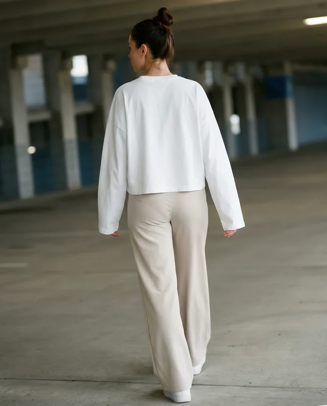 Casual Urban Mockup of a Young Woman in Crop Top