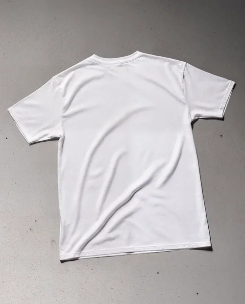 Minimalist T-Shirt Mockup on Light Gray Surface