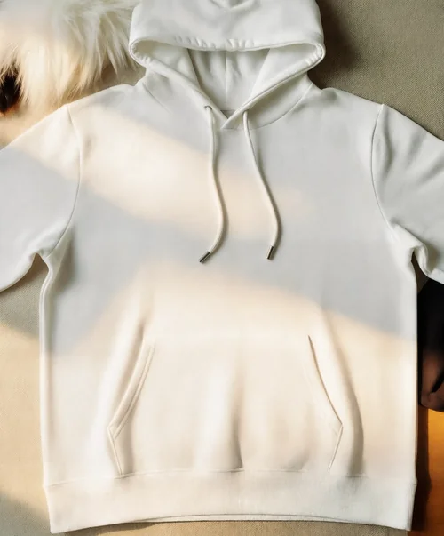 Stylish Mockup of a Cozy White Hoodie