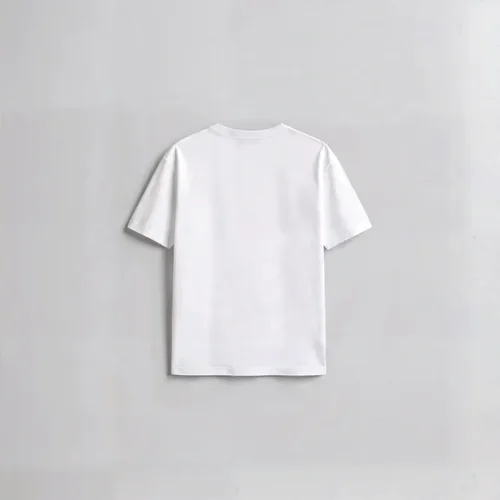 Minimalist White T-Shirt Mockup on Soft Gray Background