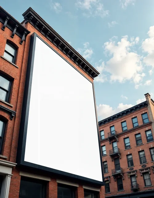 Urban Billboard Mockup in Cityscape Scene