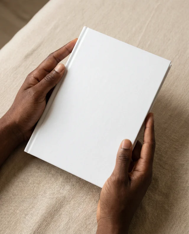 Elegant Mockup of a Blank Book on Soft Fabric