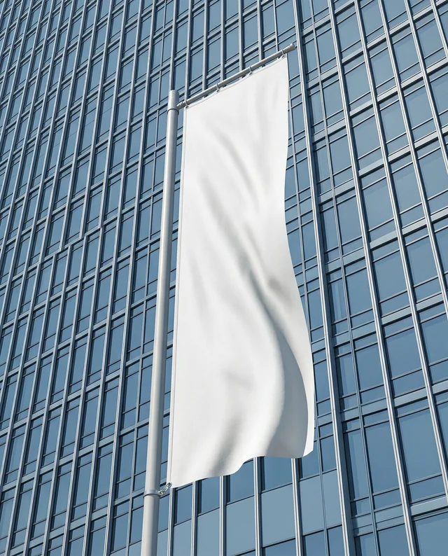 Modern Urban Mockup Featuring Sleek Glass Building and Banner